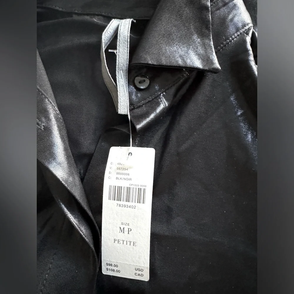 NWT Size S - By Anthropologie Shine Shirt in Black - Picture 14 of 16